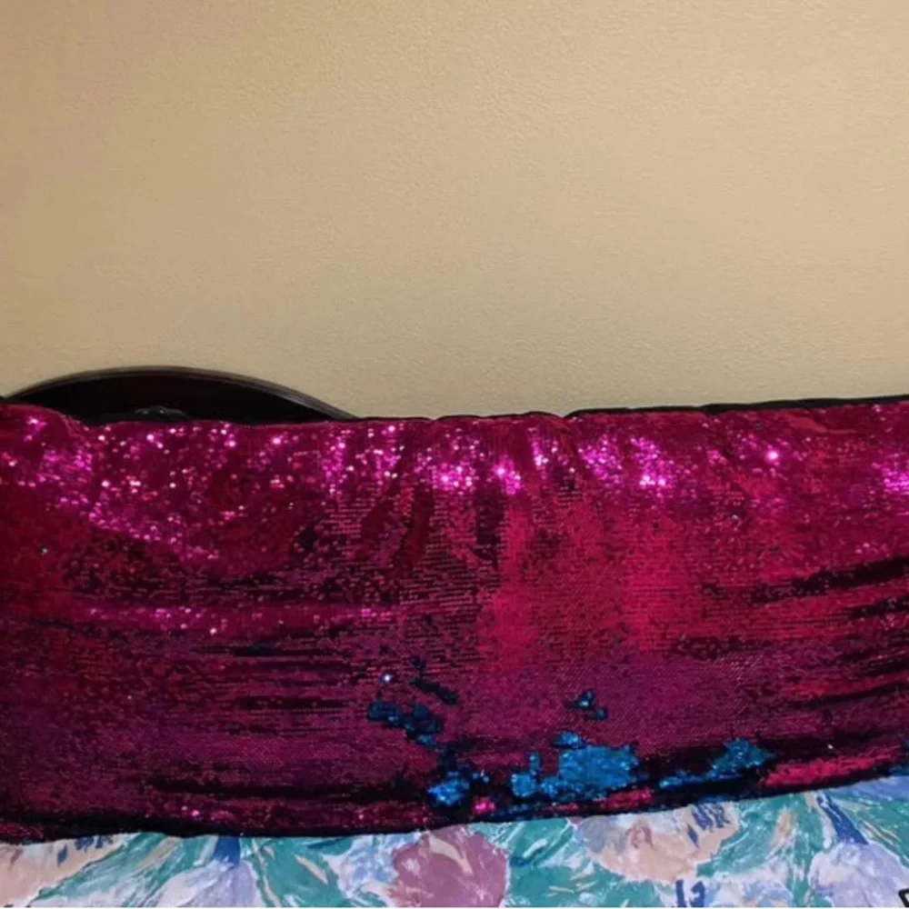 Sequin Mermaid Reversible Pillow - Magenta and Teal